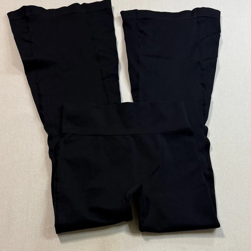 OQQ Elegant Black Boot Cut Pants